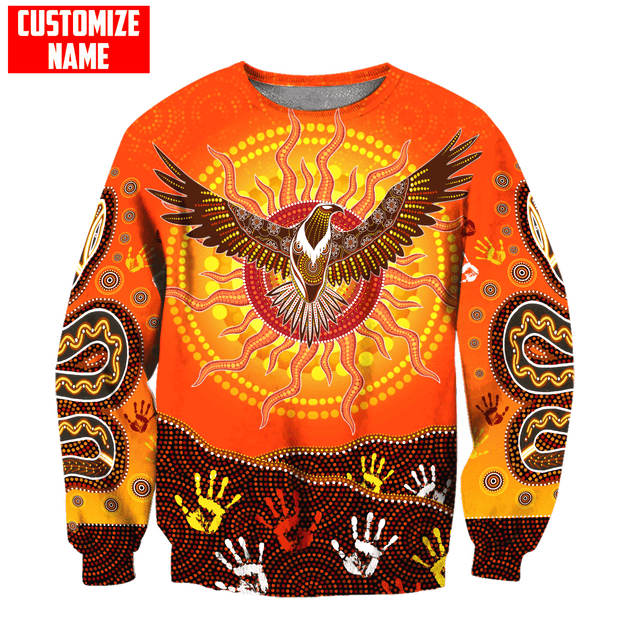 Aboriginal Eagle Flying into Sunset Custom Name 3D Printed Shirts