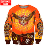 Aboriginal Eagle Flying into Sunset Custom Name 3D Printed Shirts