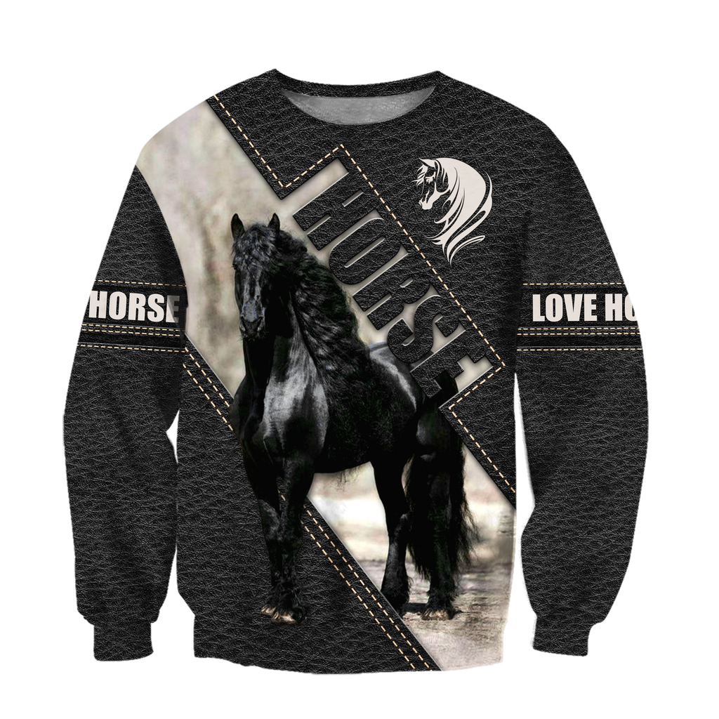 Black Horse 3D All Over Printed Hoodie Pi112058XT