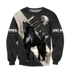 Black Horse 3D All Over Printed Hoodie Pi112058XT