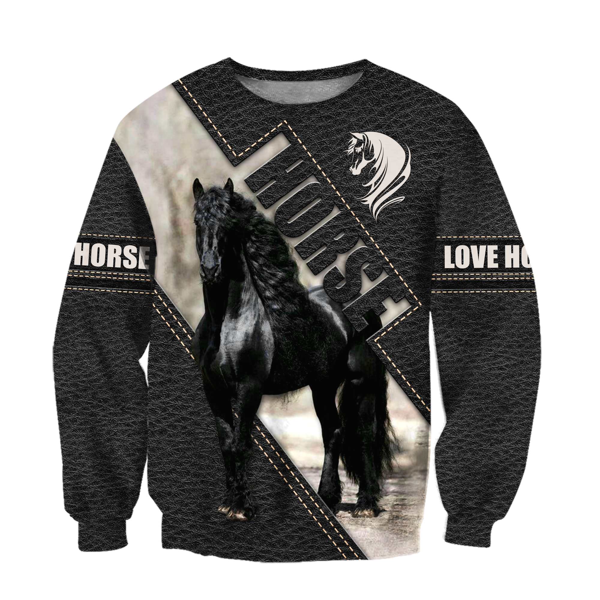 Black Horse 3D All Over Printed Hoodie Pi112058XT