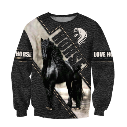 Black Horse 3D All Over Printed Hoodie Pi112058XT