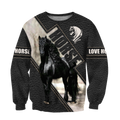 Black Horse 3D All Over Printed Hoodie Pi112058XT