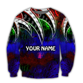 Amazing Polynesian Tattoo And Color Personalized Unisex Deluxe Hoodie ML