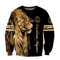 Customize Name Love Lion 3D All Over Printed Unisex Shirt