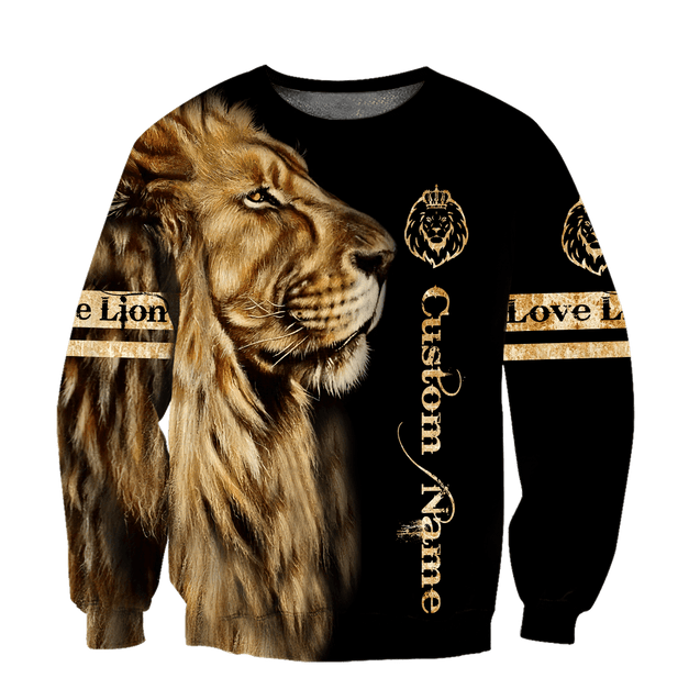 Customize Name Love Lion 3D All Over Printed Unisex Shirt