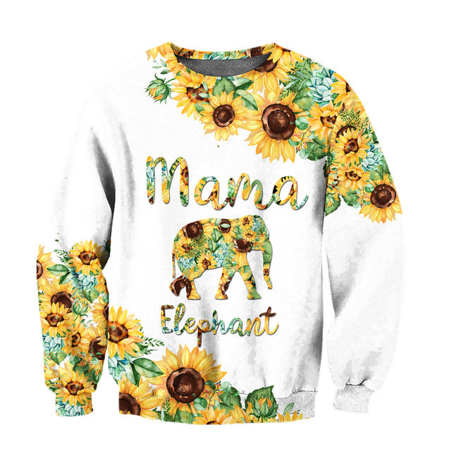 Mama Elephant Sunflower - Mother's Day Gift 3D Unisex Shirt