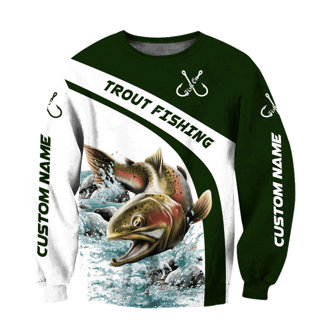 Custom name Trout gone fishing 3D printed shirts