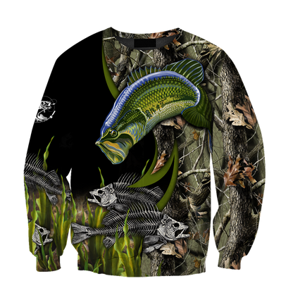 Bass Fishing Painting Fall Camo Reaper 3d print shirts