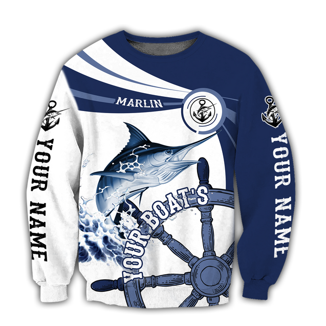 Custom name Marlin fishing boat team Catch and Release 3D Design print shirts