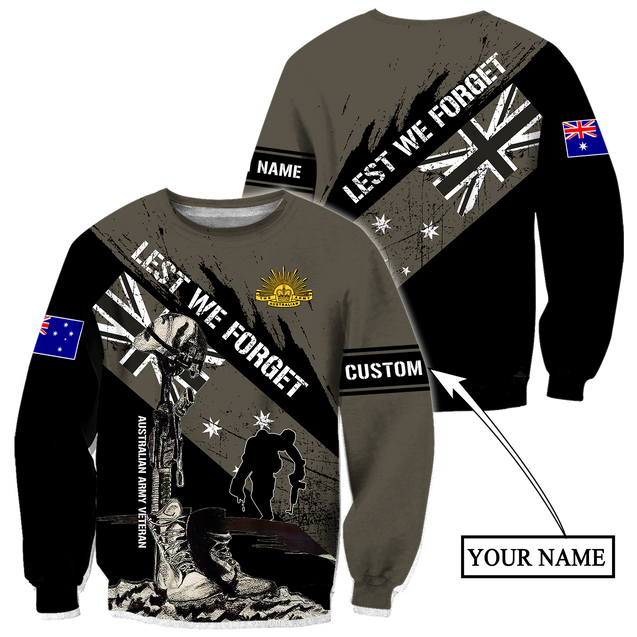 Personalized Australian Veteran 3D Printed Unisex Shirts TN