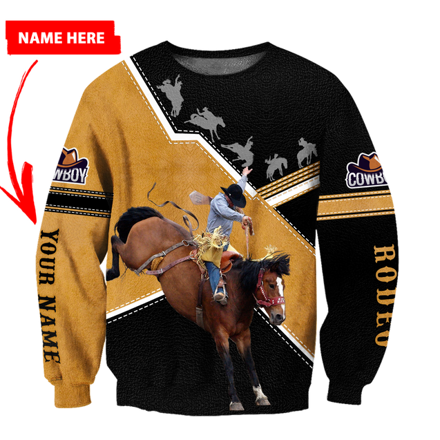 Personalized Name Rodeo 3D All Over Printed Unisex Shirts Bucking Horse