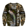 Custom name Bass Fishing water camo 3D print shirts