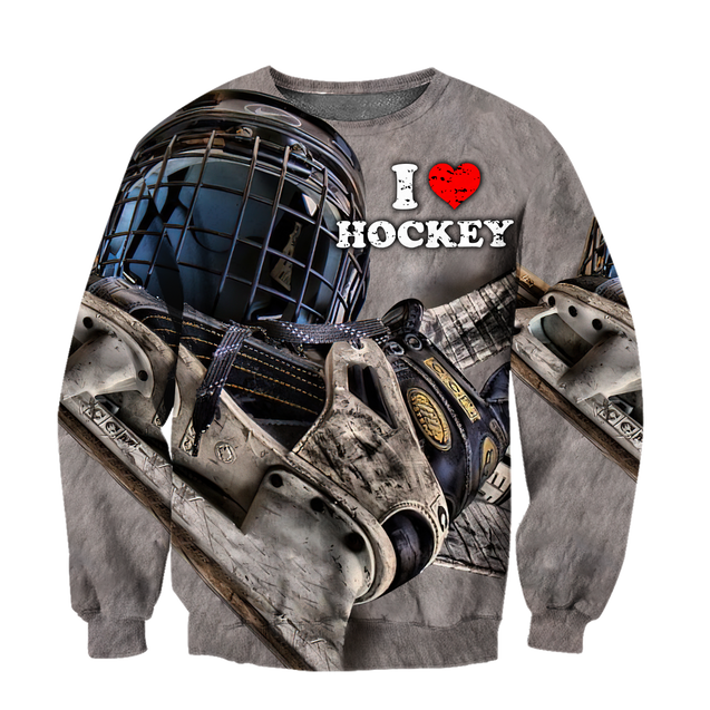 3D All Over Printed I Love Hockey  Unisex Shirts