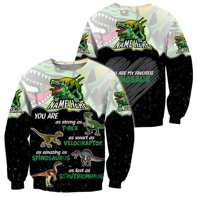 Customize Name Dinosaur 3D All Over Printed Unisex Shirts My Favorite Dinosaur