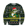 Trout Fishing Fish on Christmas Hat 3D Shirts