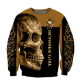 October Girl Skull 3D All Over Printed Shirts For Men and Women MH28062101