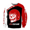 Personalized Name Motorcycle Racing 3D All Over Printed Unisex Shirts Red Skull