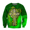 Premium Unisex Hoodie Irish St.Patrick  Celtic Cross And The Irish Harp ML