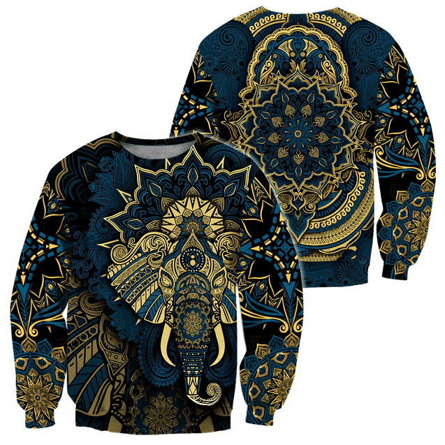 Elephant Royal Mandala Premium 3D All Over Printed Unisex Sweat Shirt