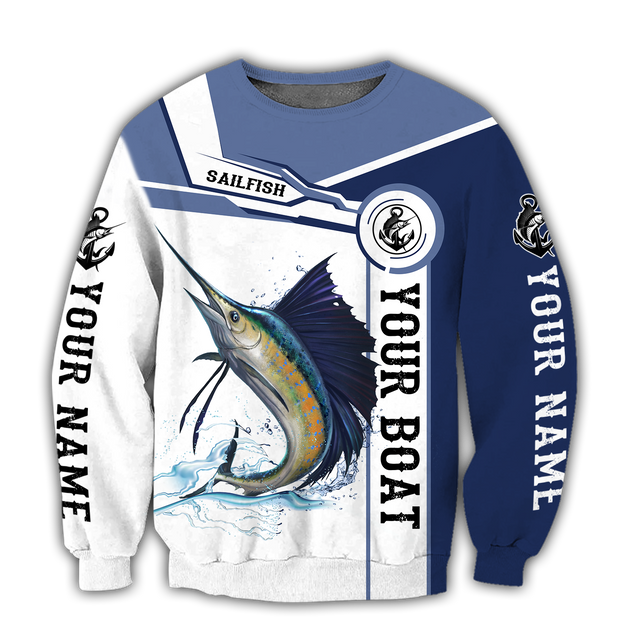 Custom name Sailfish fishing Catch and Release 3D Design print shirts