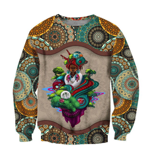 African Girl Pattern Unisex Deluxe Hoodie ML