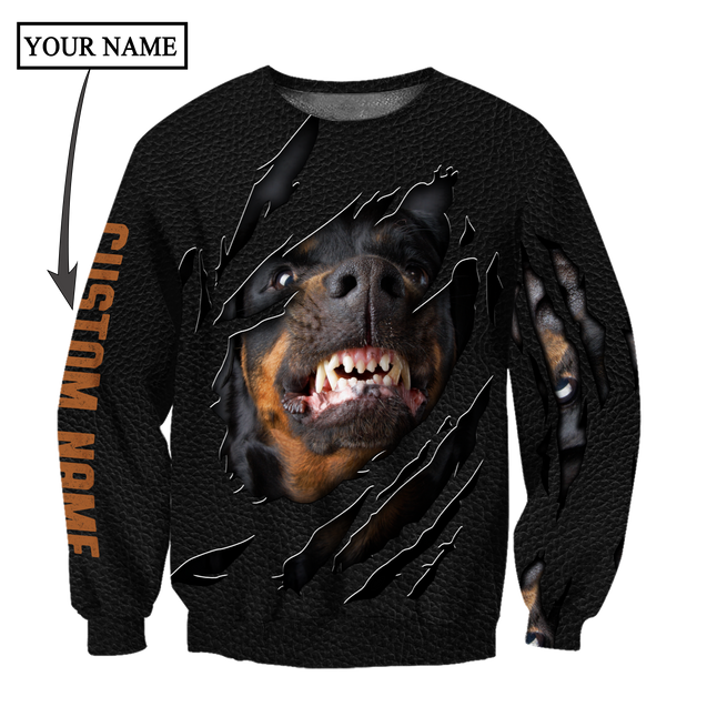 Rottweiler 3D hoodie shirt for men and women custom name