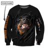 Rottweiler 3D hoodie shirt for men and women custom name