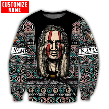 Customized Name Native American 3D All Over Printed Unisex Shirts