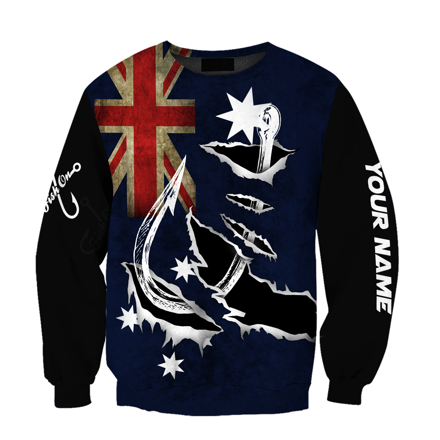 Custom name Hooked on fishing Australia design 3d print shirts