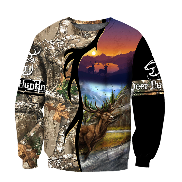 Deer Hunting 3D Over Printed Unisex Deluxe Hoodie ML