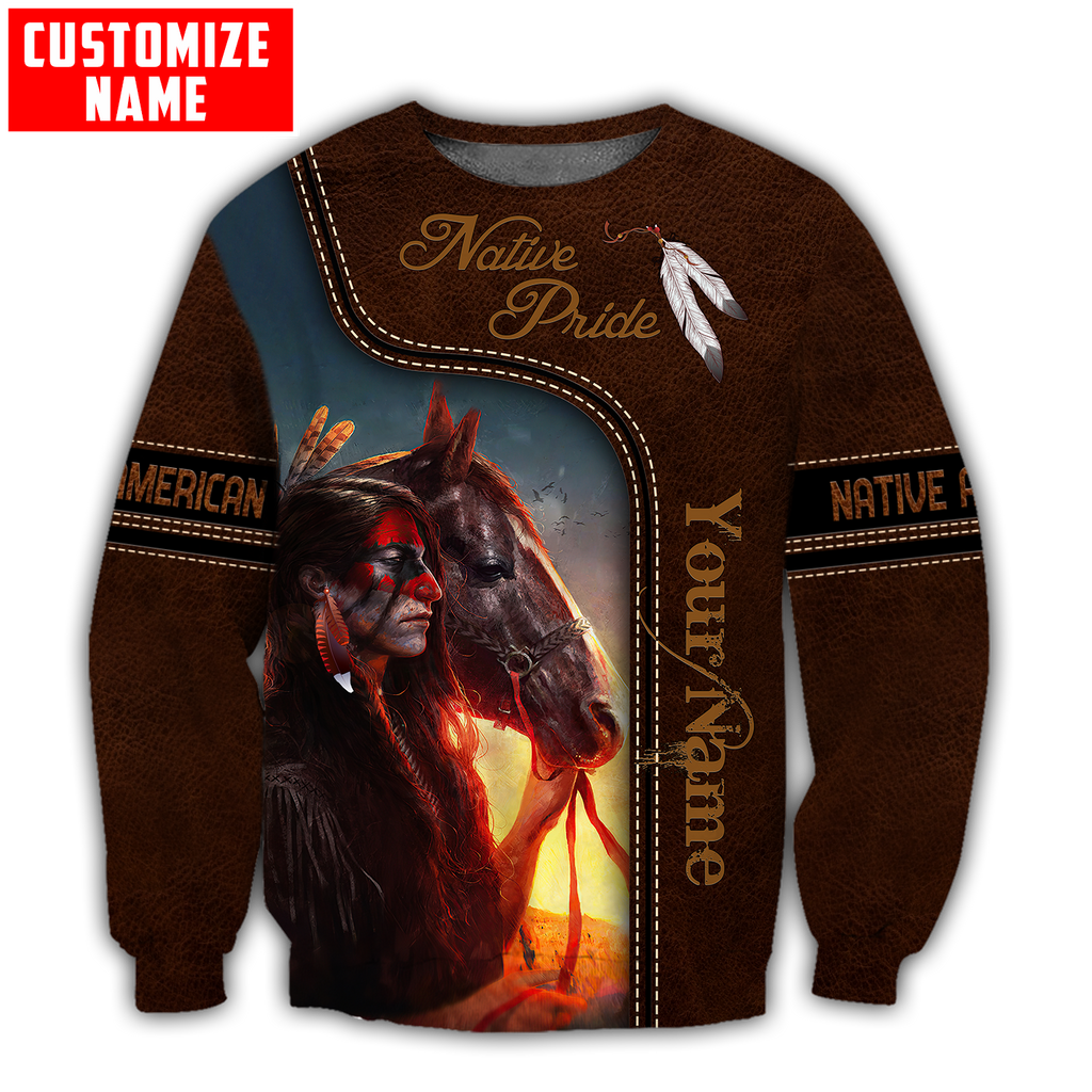 Customized name Native American 3D All Over Printed Unisex Shirts