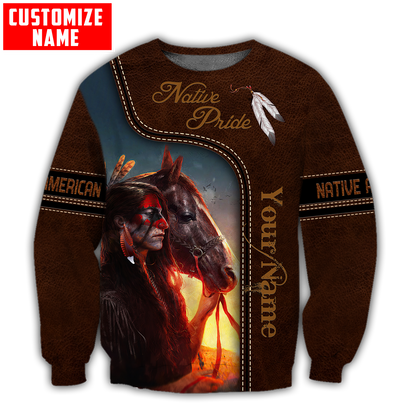 Customized name Native American 3D All Over Printed Unisex Shirts