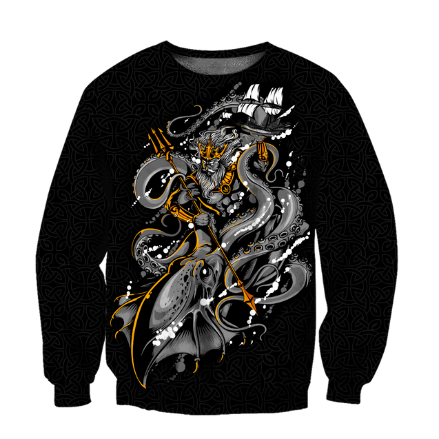 Premium Unisex Hoodie Kraken Octopus And Poseidon ML