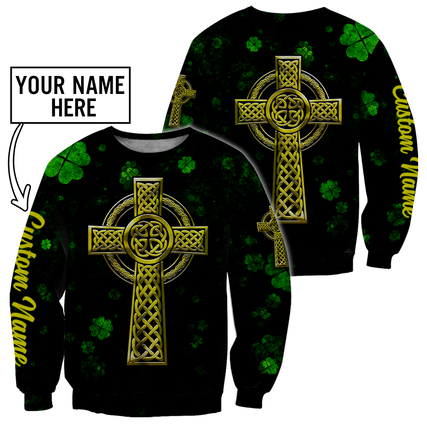Irish St.Patrick day 3d hoodie shirt for men and women custom name
