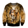 Failth Over Fear Lion Jesus 3D All Over Printed Shirts TNA22032101