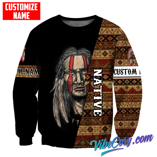 Customized name Native American 3D All Over Printed Unisex Shirts