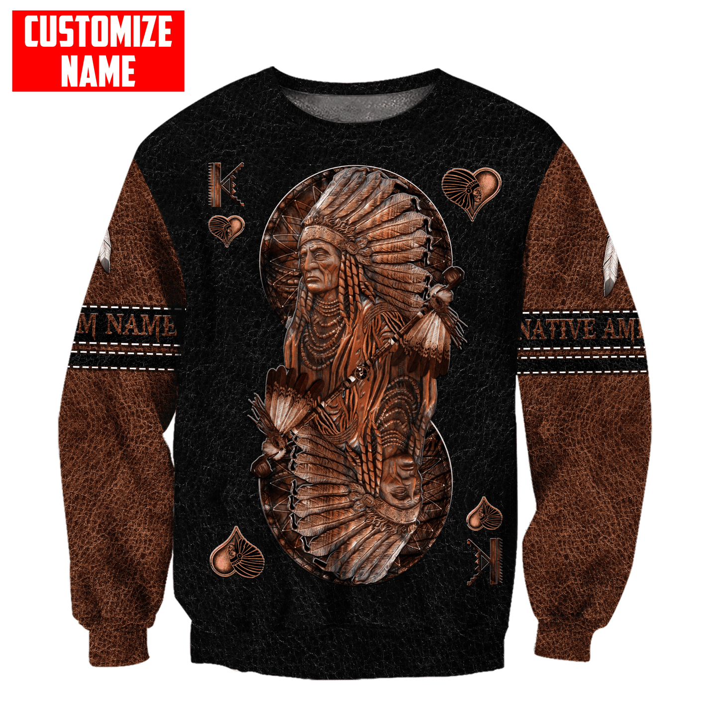 Customized name Native American 3D All Over Printed Unisex Shirts