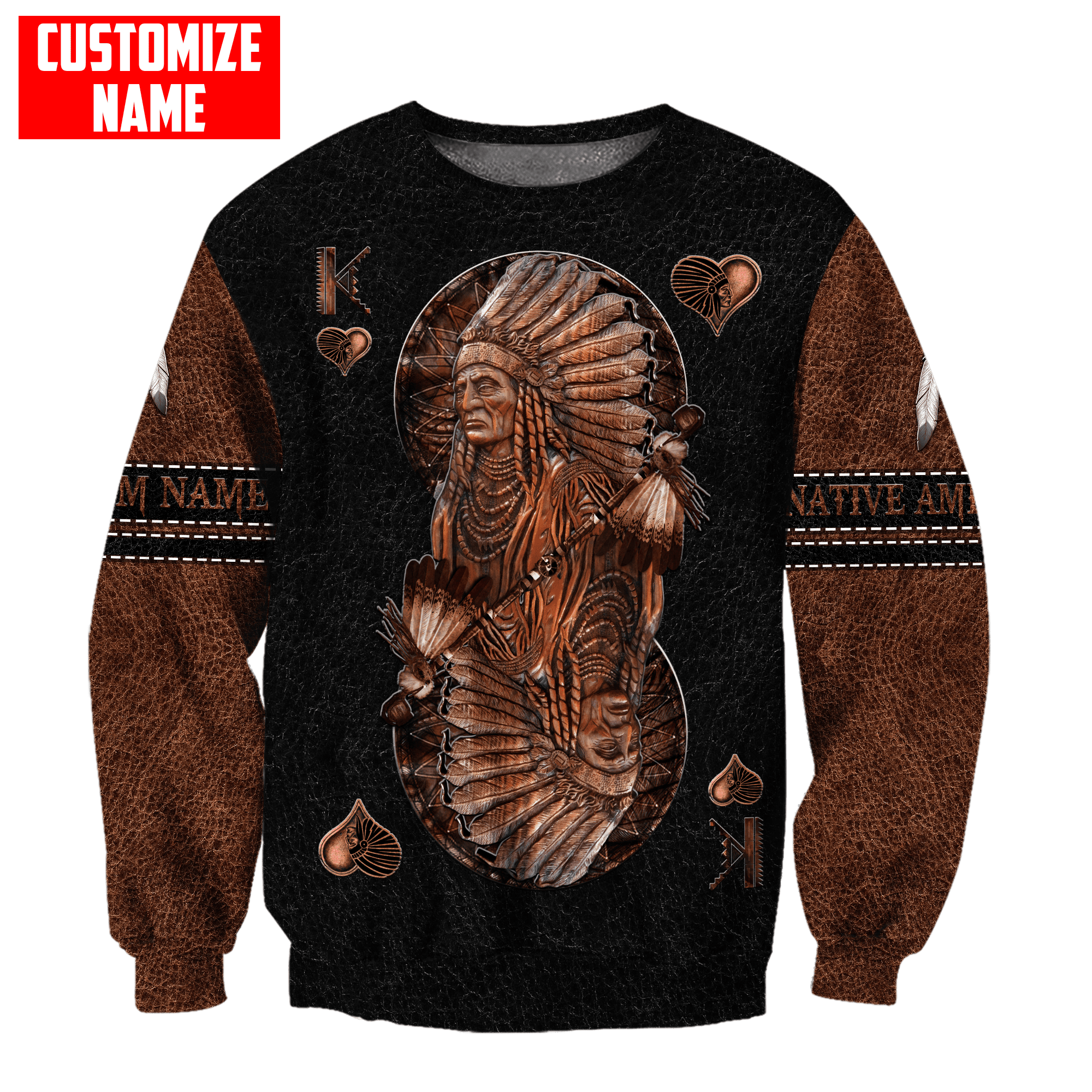 Customized name Native American 3D All Over Printed Unisex Shirts