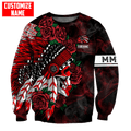 Customized name Native American Chief Skull MMIW Red Hand 3D All Over Printed Shirts
