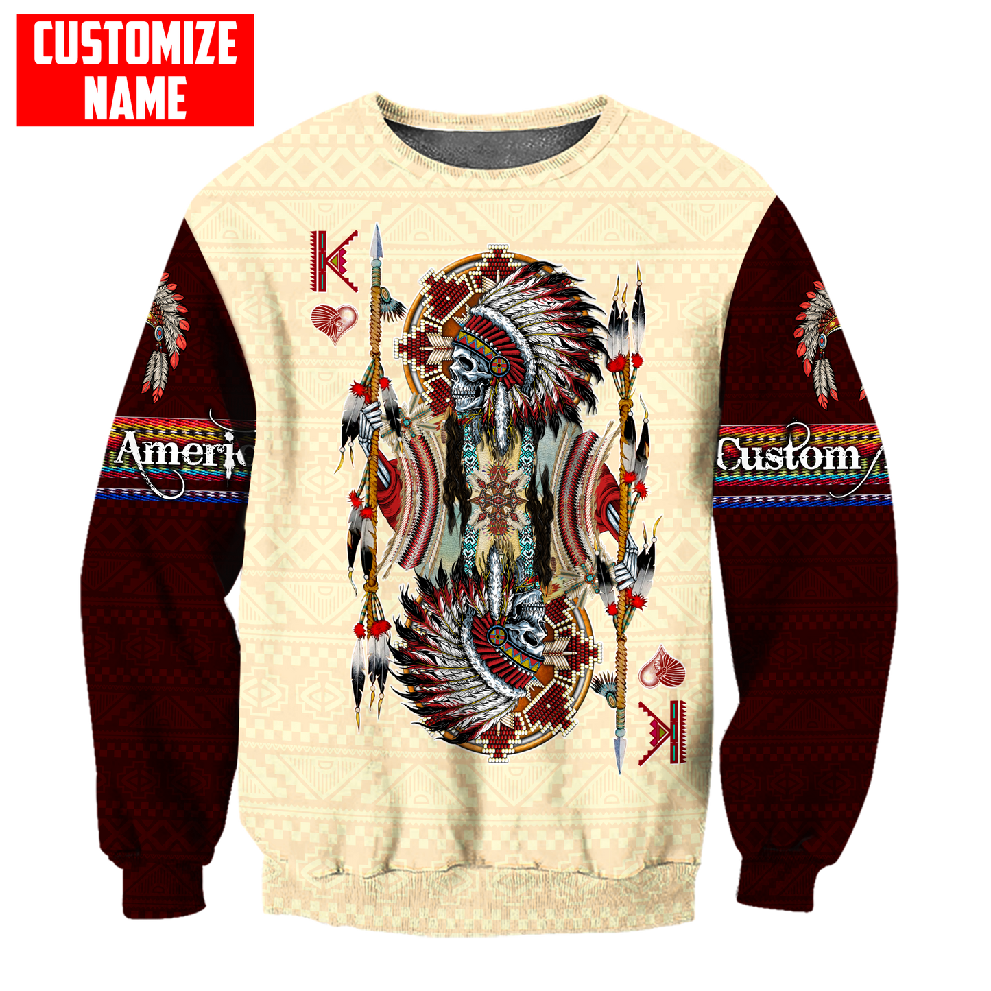 Customized name Native American 3D All Over Printed Unisex Shirts