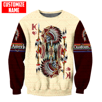 Customized name Native American 3D All Over Printed Unisex Shirts