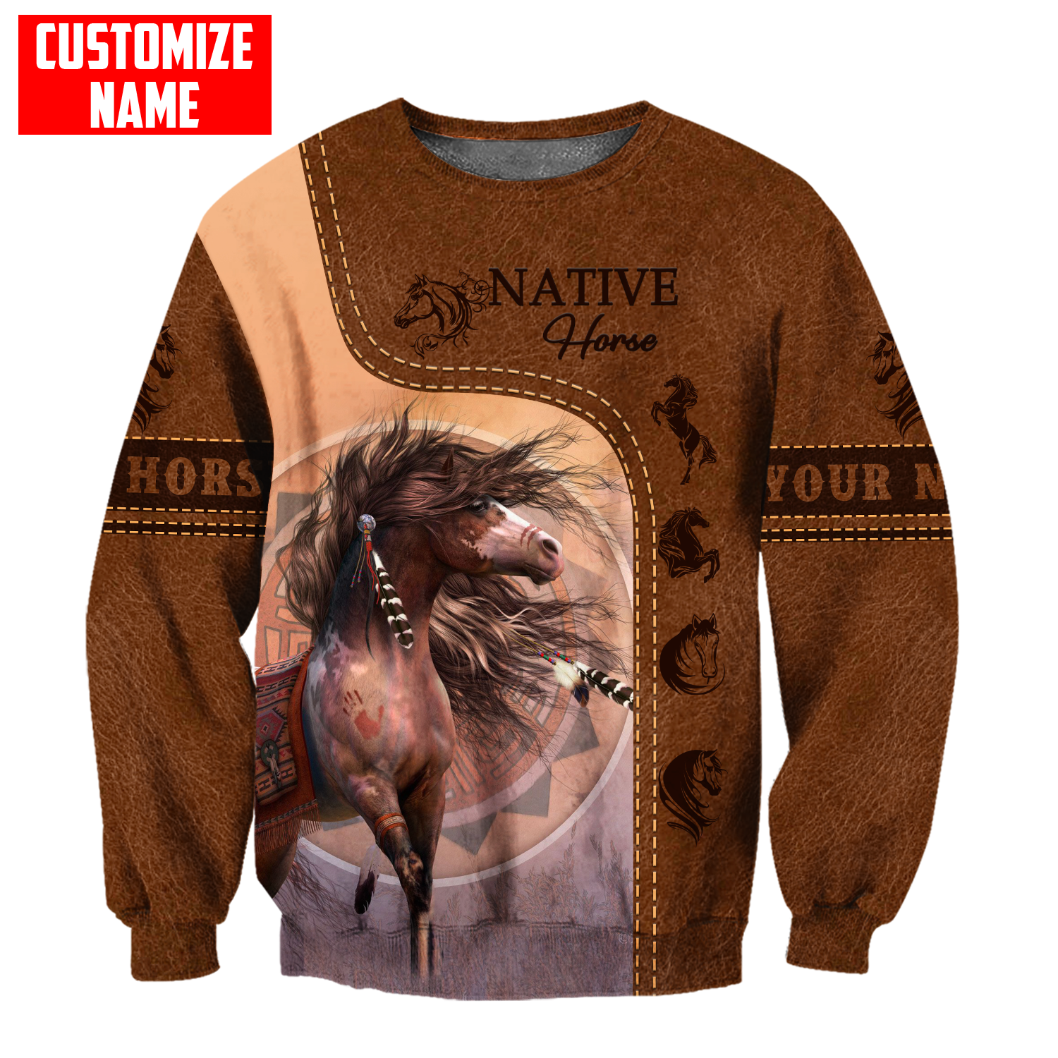 Customized Name Native American 3D All Over Printed Shirts for Women