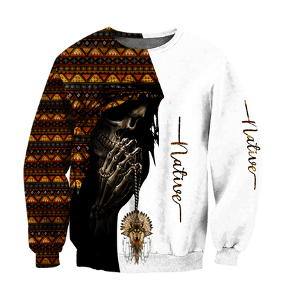 Native American Skull 3D All Over Printed Unisex Shirts