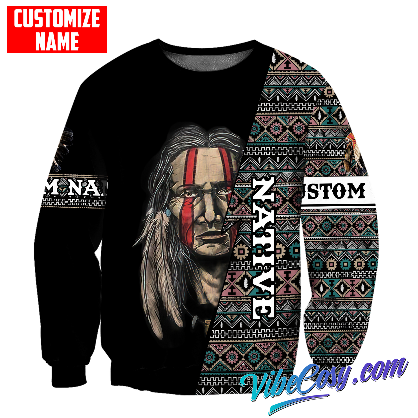 Customized Name Native American 3D All Over Printed Unisex Shirts