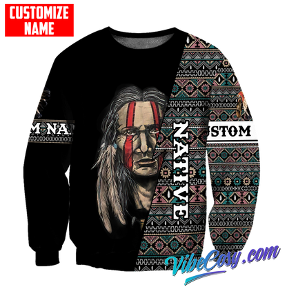 Customized Name Native American 3D All Over Printed Unisex Shirts