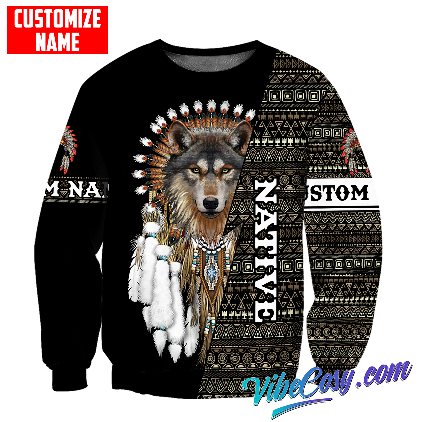 Customized Name Native American 3D All Over Printed Unisex Shirts