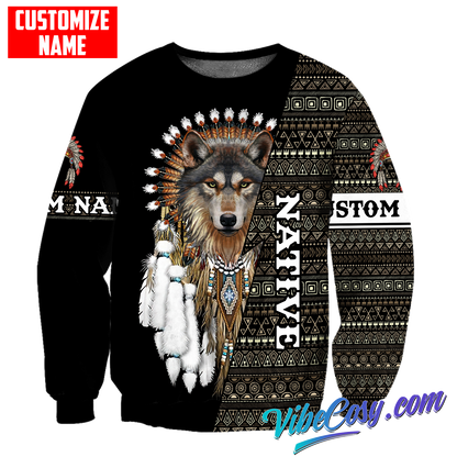 Customized Name Native American 3D All Over Printed Unisex Shirts