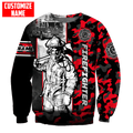 Customize Name Firefighter3D All Over Printed Combo Sweater + Sweatpant