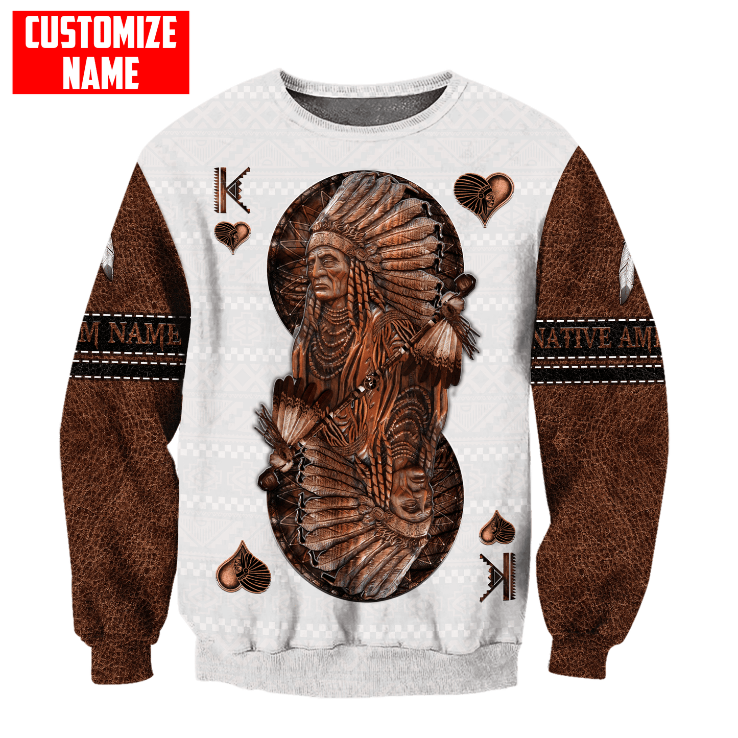 Customized name Native American 3D All Over Printed Unisex Shirts